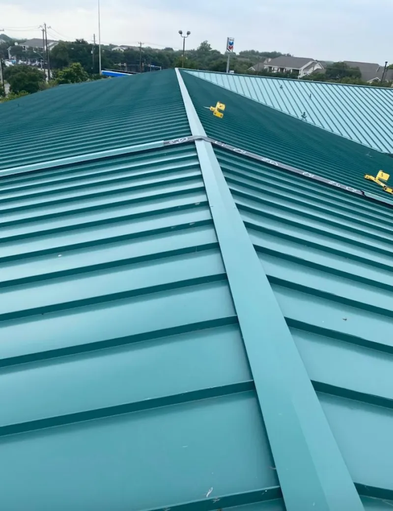 Green commercial metal roof ridge and valley for Metal Roof Repair in Peekskill
